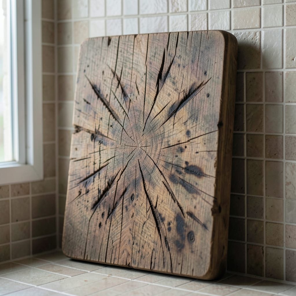 The wooden cutting board