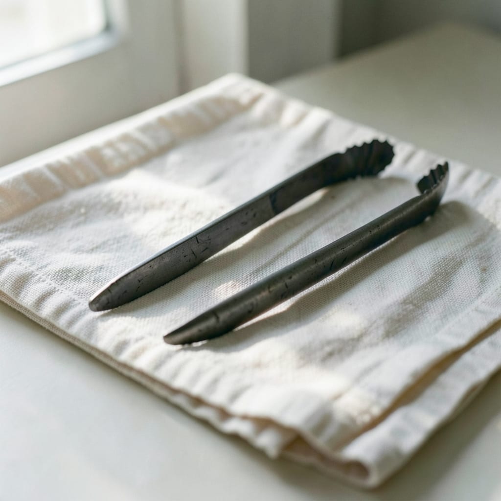 The metal tongs